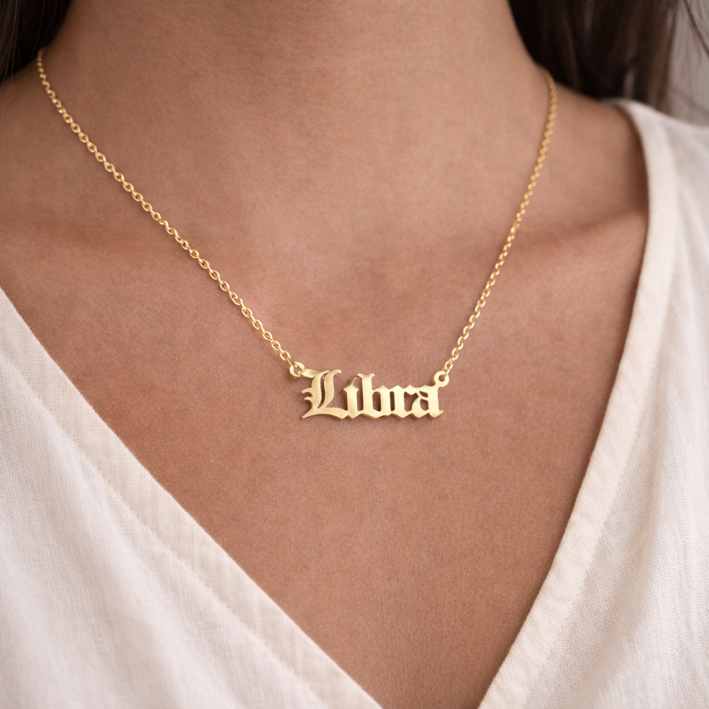 Old English Zodiac Necklace