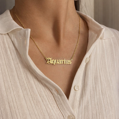 Old English Zodiac Necklace