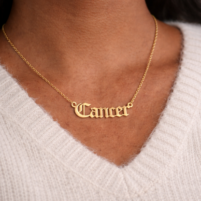Old English Zodiac Necklace