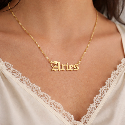 Old English Zodiac Necklace