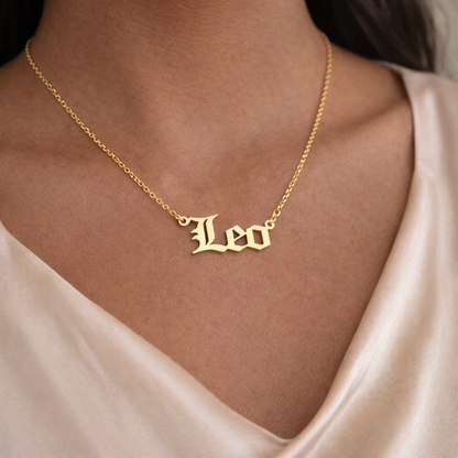 Old English Zodiac Necklace