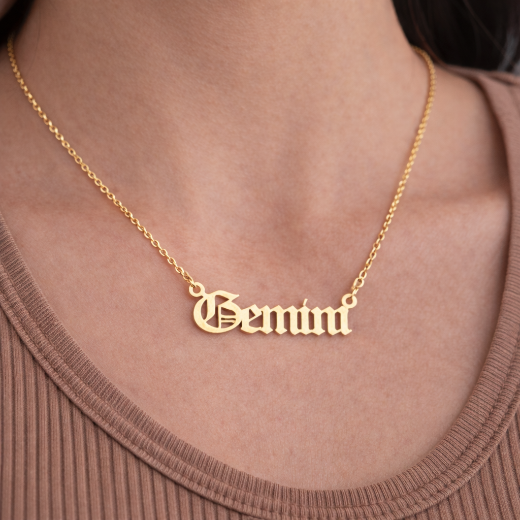 Old English Zodiac Necklace