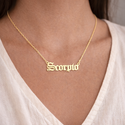 Old English Zodiac Necklace