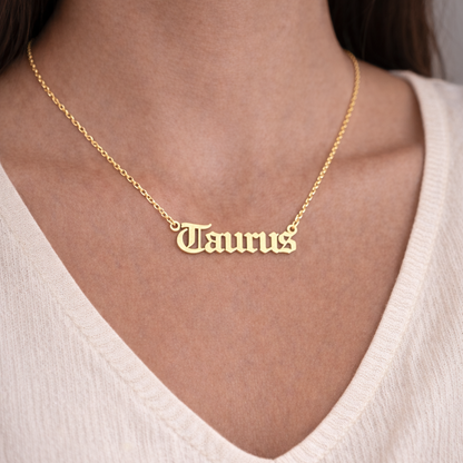 Old English Zodiac Necklace