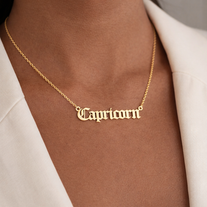 Old English Zodiac Necklace